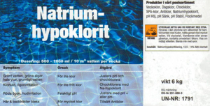 Klorprodukter för pool & badtunna - Natriumhypoklorit (Flytande klor) 75 kg